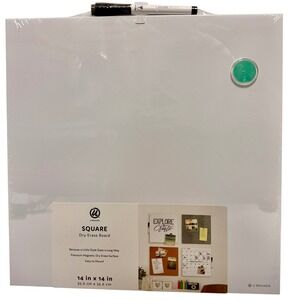U Brands Square Dry Erase Board‎ Magnetic Premium Surface 14x14 Inch White